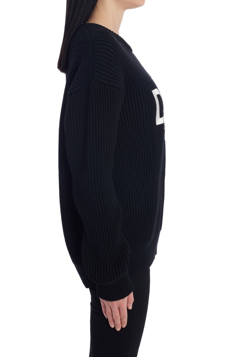 Dolce&Gabbana Dolce&Gabband Embroidered Logo Ribbed Wool Sweater, Alternate, color, 