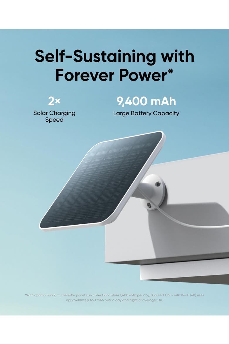 4G LTE Cam S330 4K solar powered outdoor security camera with AI tracking, Alternate, color, White