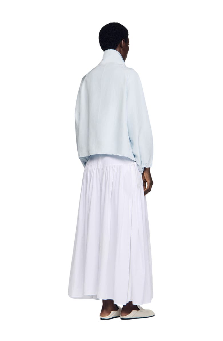 SANDRO Embroidered collar oversized jacket, Alternate, color, Sky Blue