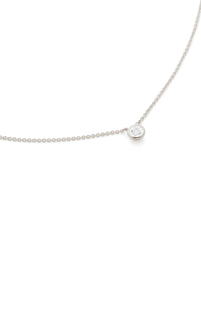 Monica Vinader Essential Diamond Necklace, Main, color, Silver