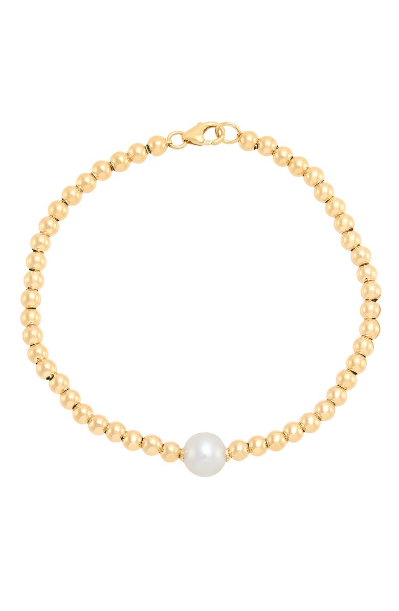 Frankie & Zoe 8mm Pearl Beaded Bracelet, Alternate, color, Yellow Gold