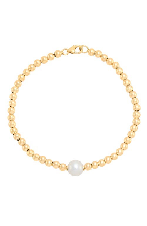 Frankie & Zoe 8mm Pearl Beaded Bracelet In Gold