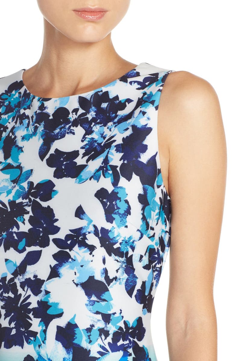 Vince Camuto Ombré Print Scuba Sheath Dress, Alternate, color,
