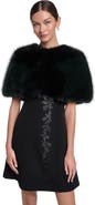 HALSTON Faux Fur Capelet