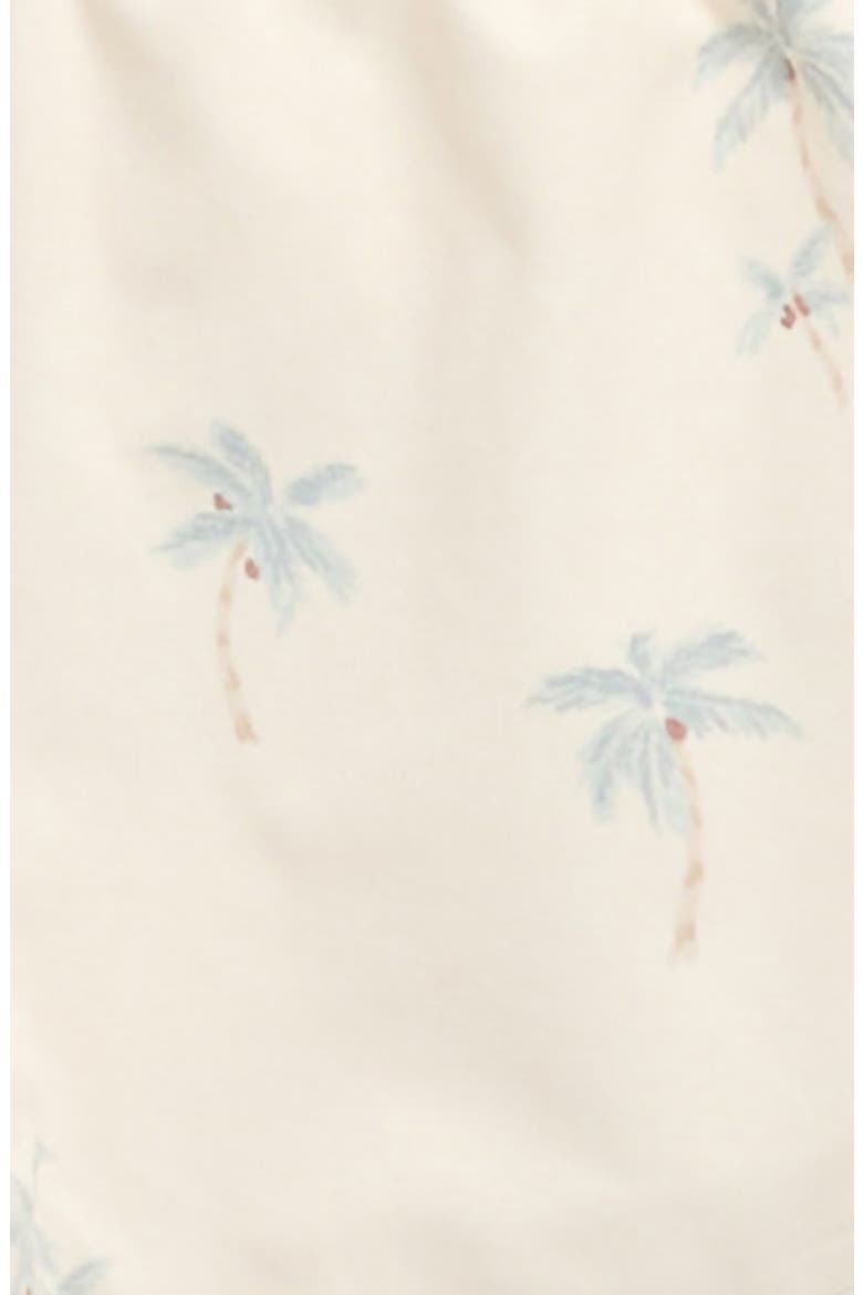 Palm Print Swim Trunks, Alternate, color, NATURAL