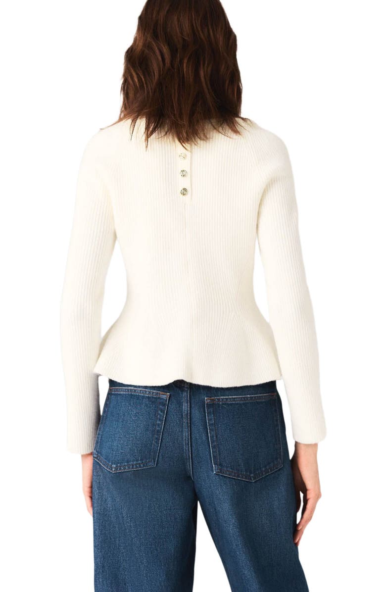 maje Peplum sweater, Alternate, color, Ecru