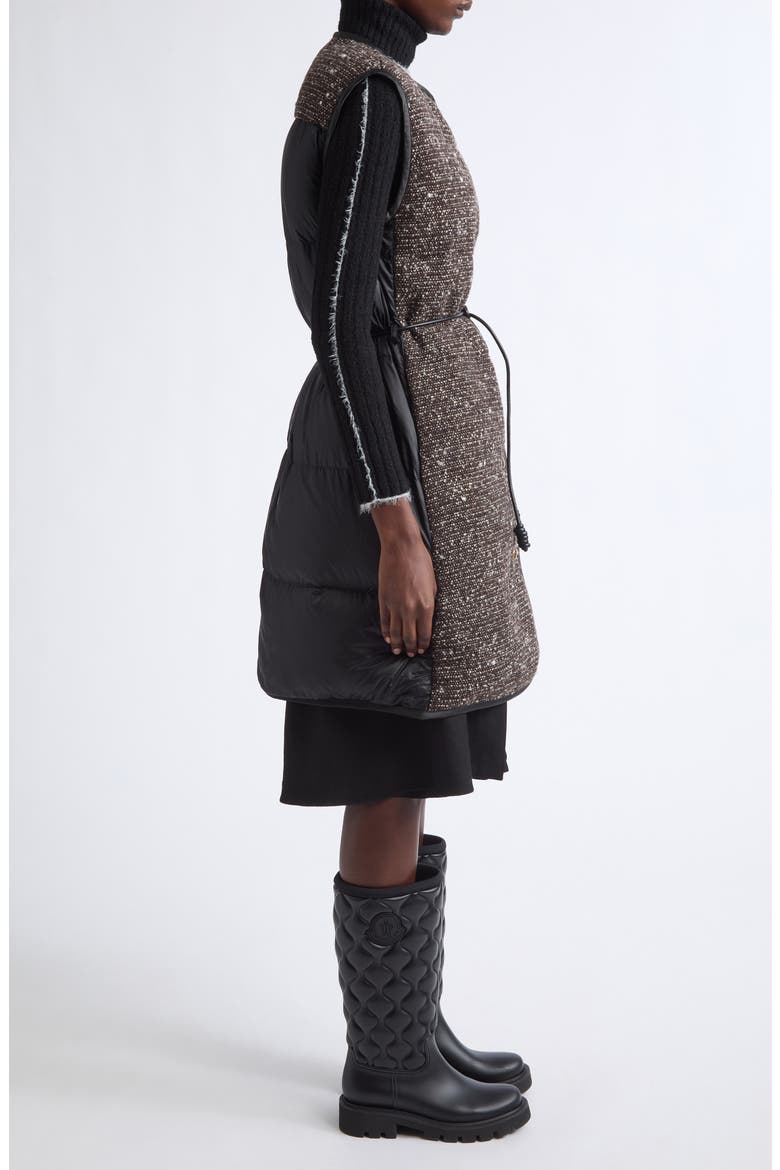 Figurative Wool Blend Tweed Vest, Alternate, color, BLACK