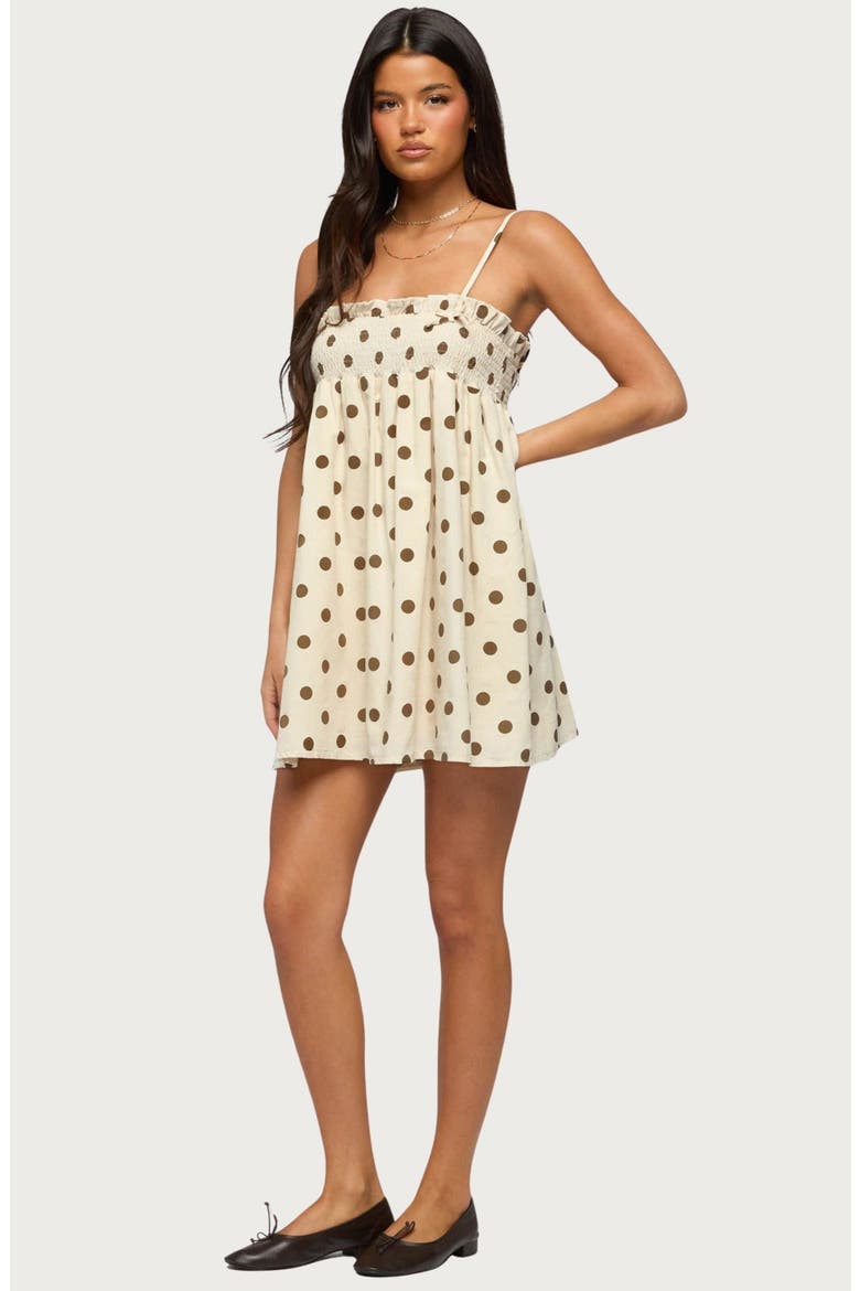 Polka Dot Minidress, Alternate, color, CREAM