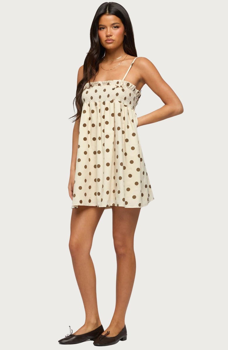 EDIKTED Polka Dot Minidress, Alternate, color, 