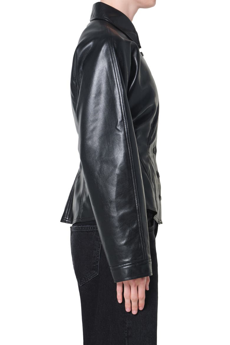Devon Faux Leather Shirt, Alternate, color, DETOX BLACK