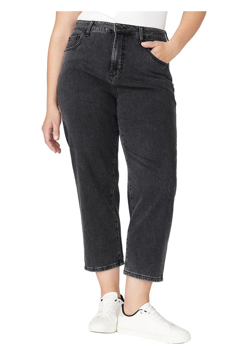 ELOQUII The Naomi Comfort Stretch Straight Leg Jean Crop, Main, color, Vintage Black