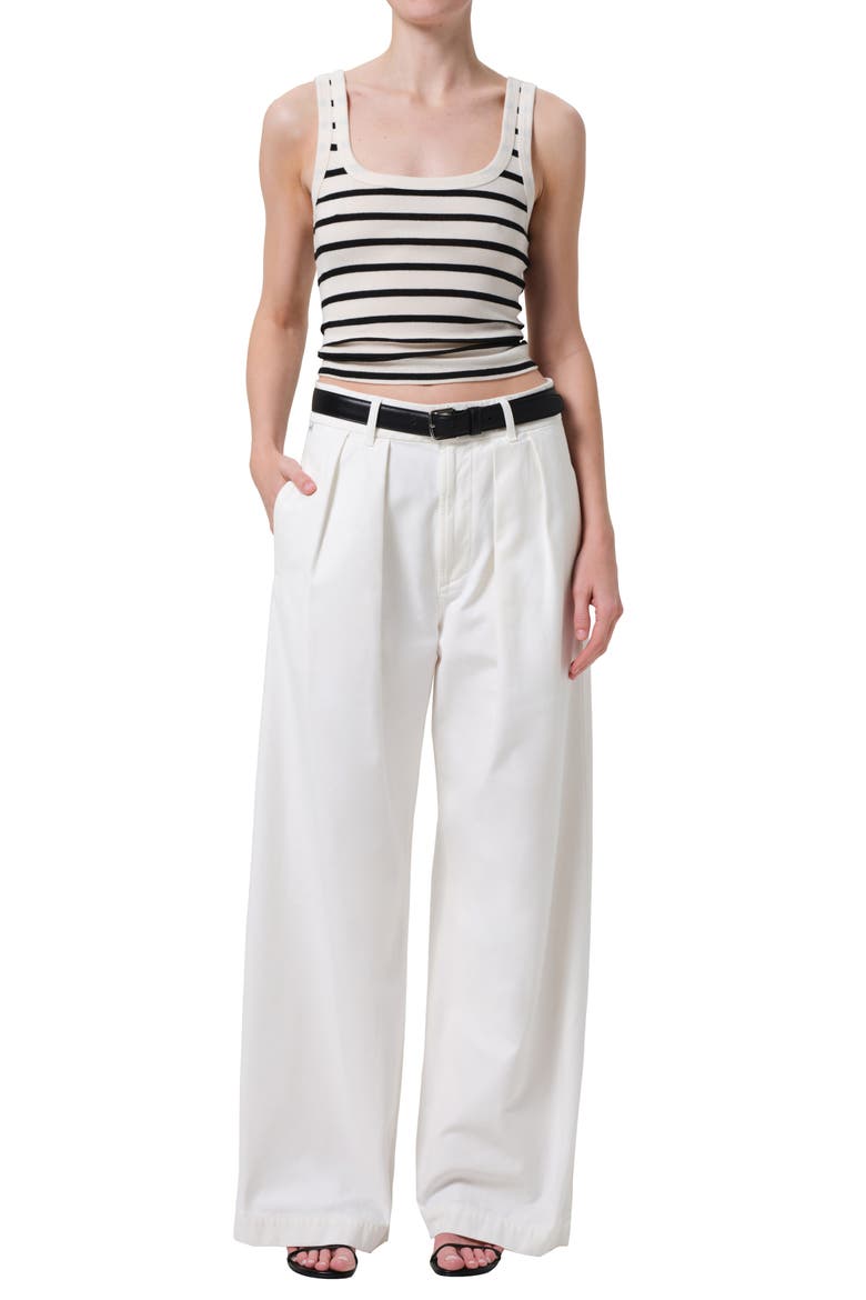 Faye Stripe Crop Organic Cotton Blend Tank, Alternate, color, MIDNIGHT STRIPE