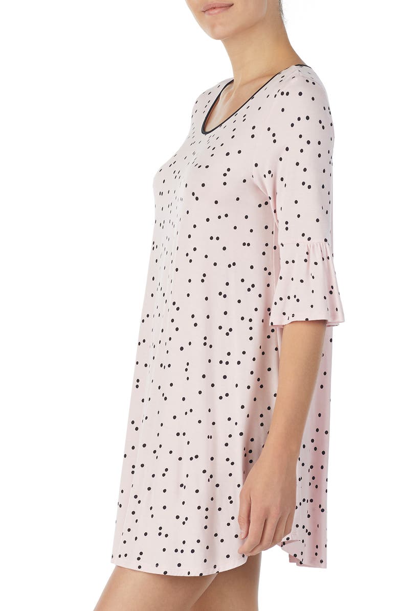 Kate Spade New York bell cuff sleep shirt, Alternate, color, Scattered Dot