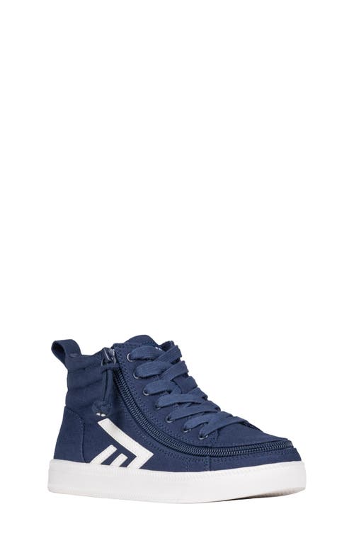 BILLY Footwear Kids' Classic High Top Sneaker in Navy/White 