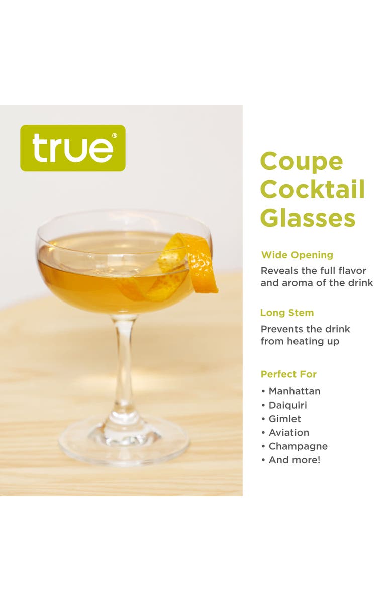true 7 oz Coupe Glasses, Set of 4, Alternate, color, Clear