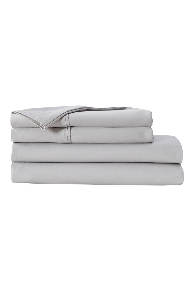 Cotton Sateen Sheet Set, Main, color, FOG GREY