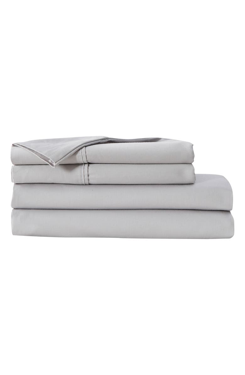 Verlee Cotton Sateen Sheet Set, Main, color, Fog Grey