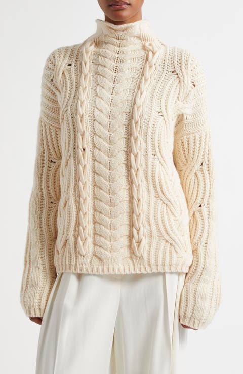 Aubrey Turtleneck Cable Stitch Sweater