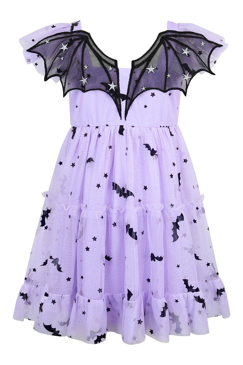 Kids' Smocked Bat Wing Dress, Alternate, color, LAVENDAR