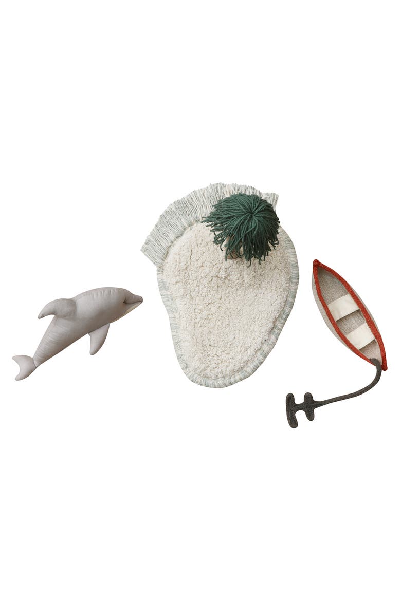Kids' Wasahable Waves Play Rug, Alternate, color, NATURAL BLUE SAGE GREEN