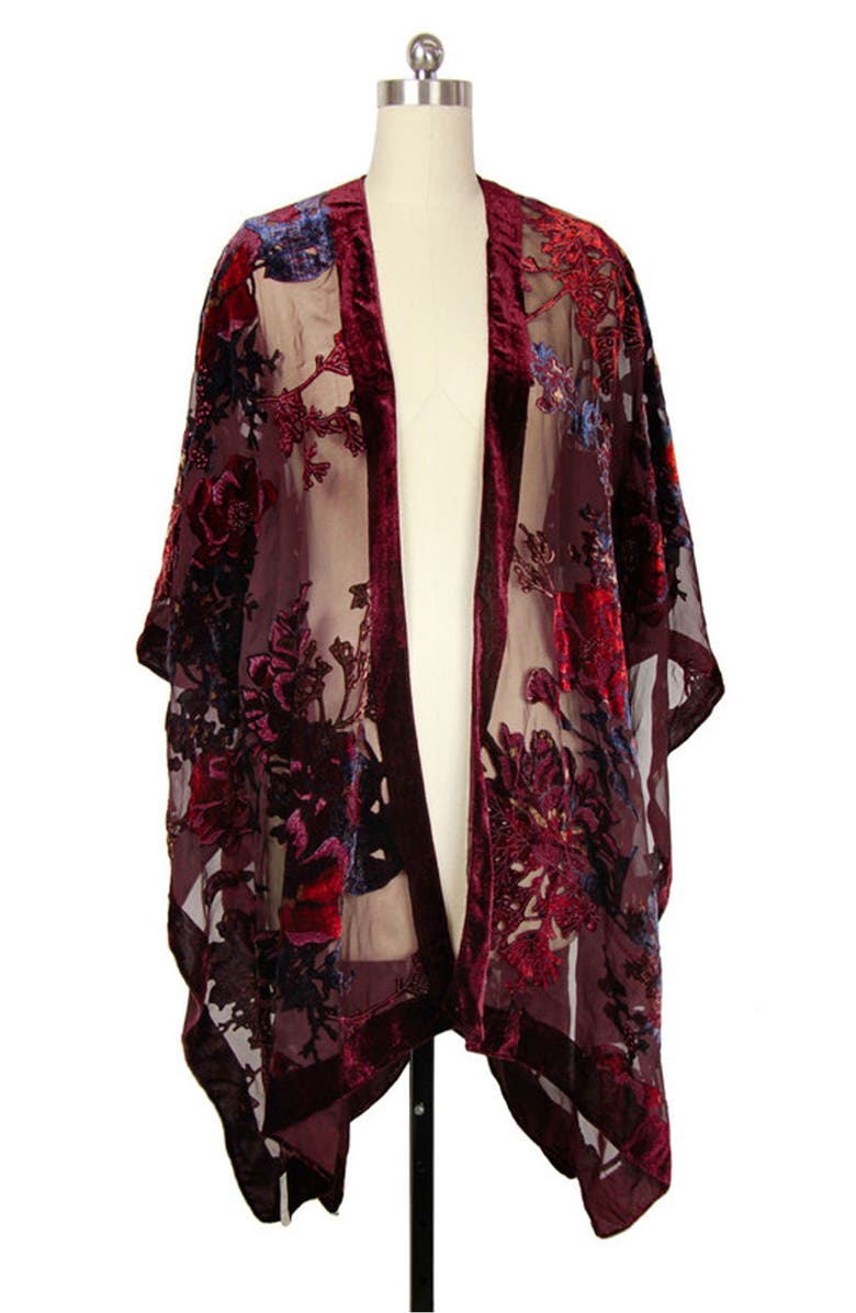 SAACHI Ione Velvet Burnout Ruana, Alternate, color,