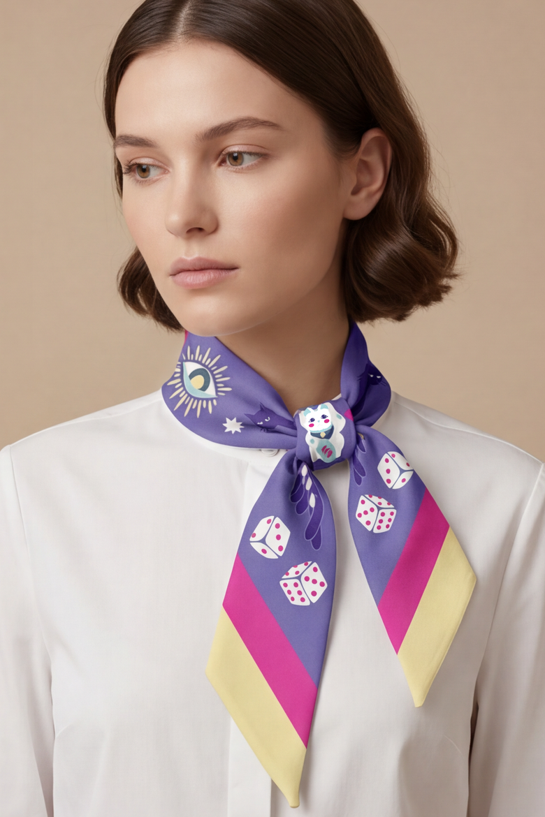 Fortune Twilly Ribbon Scarf, Alternate, color, Multicolor