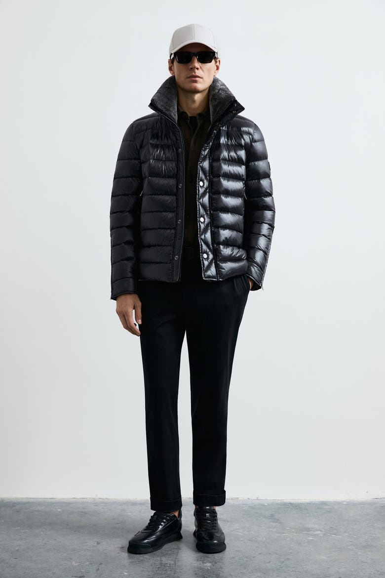 Jack Men's Shiny Goose Down Puffer Jacket, Main, color, Black