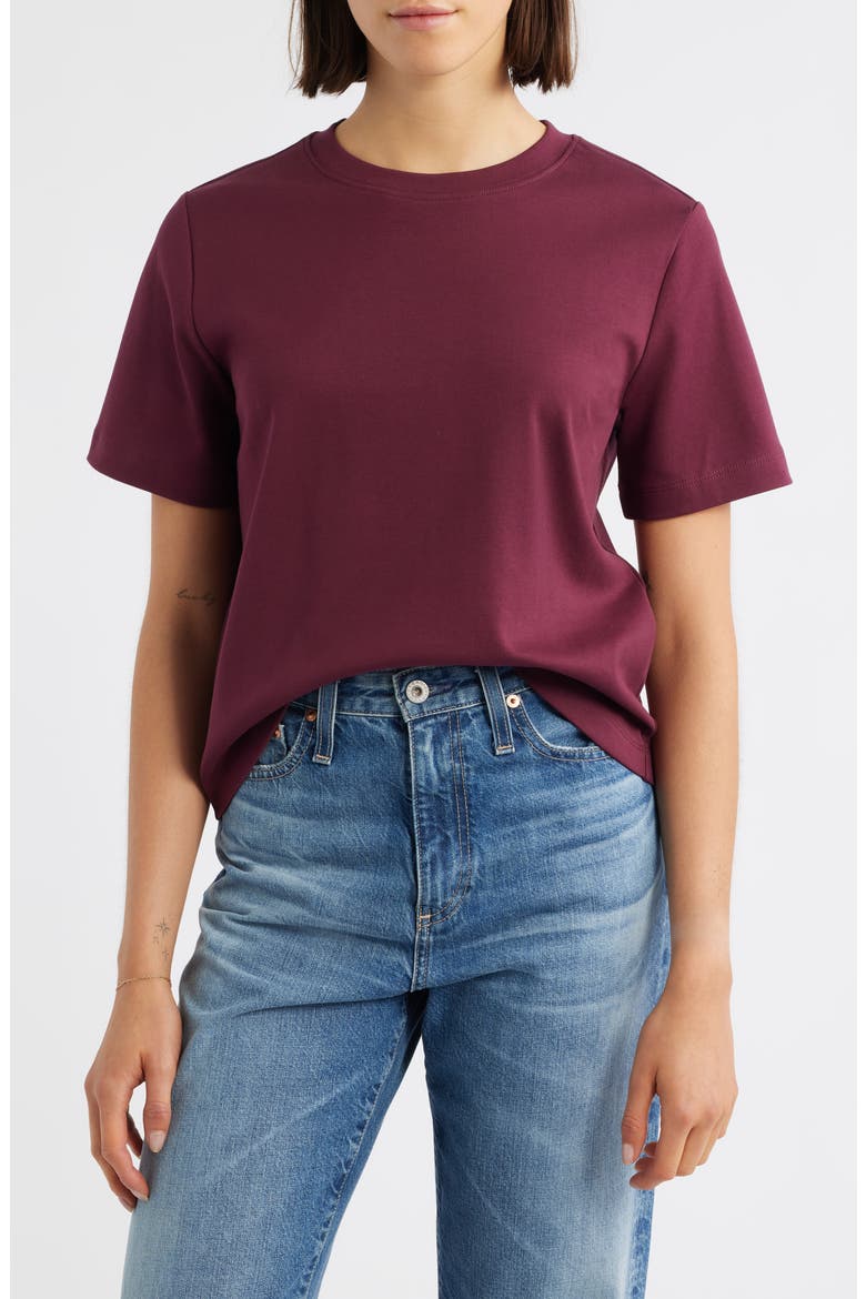 Cotton Crewneck T-Shirt, Main, color, WINDSOR WINE