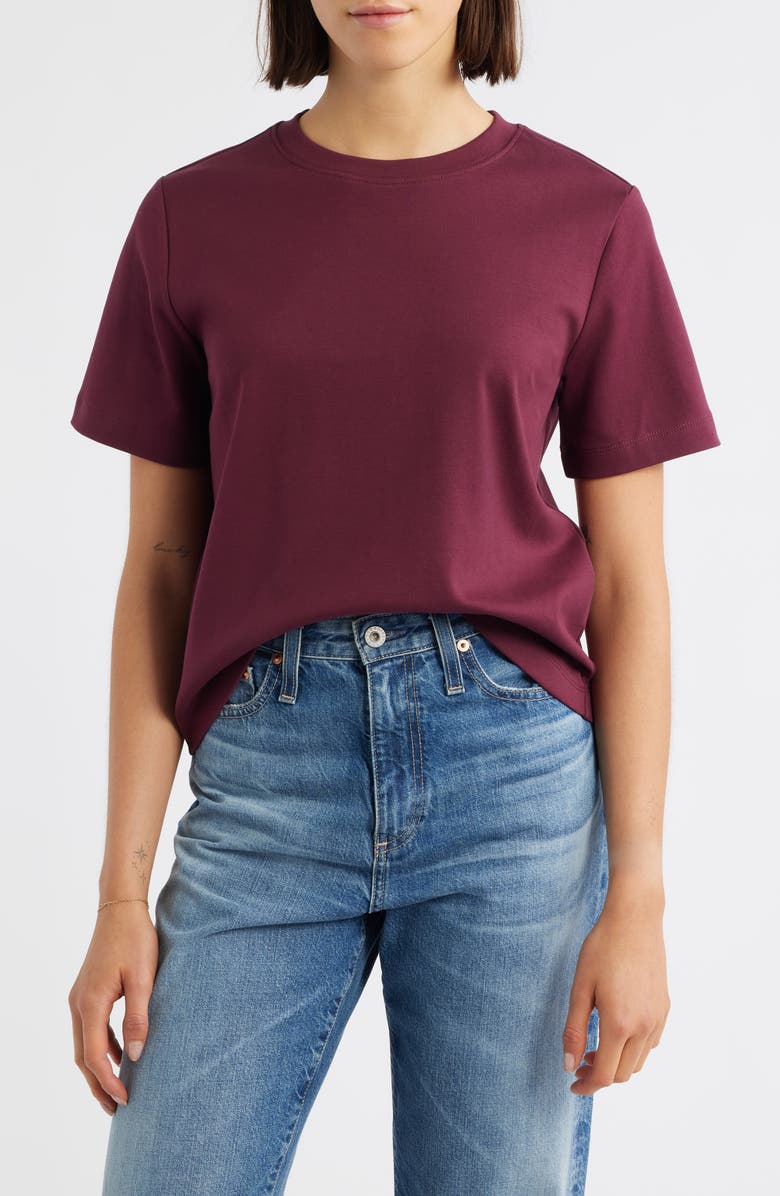Mavi Jeans Cotton Crewneck T-Shirt, Main, color, Windsor Wine