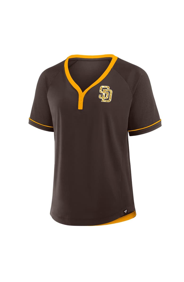 FANATICS Women's Fanatics Brown San Diego Padres League Diva Star Raglan V-Neck T-Shirt, Alternate, color, Brown