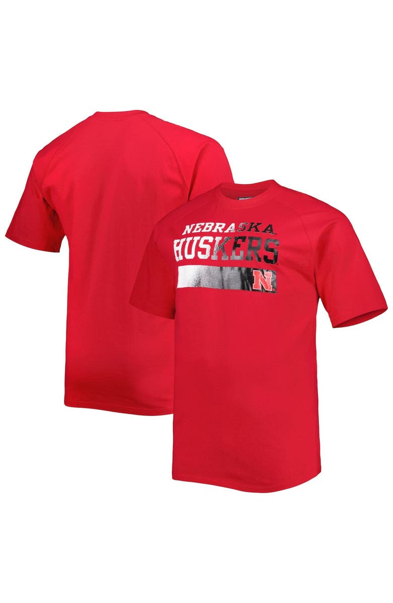PROFILE Men's Scarlet Nebraska Huskers Big & Tall Raglan T-Shirt, Main, color, 