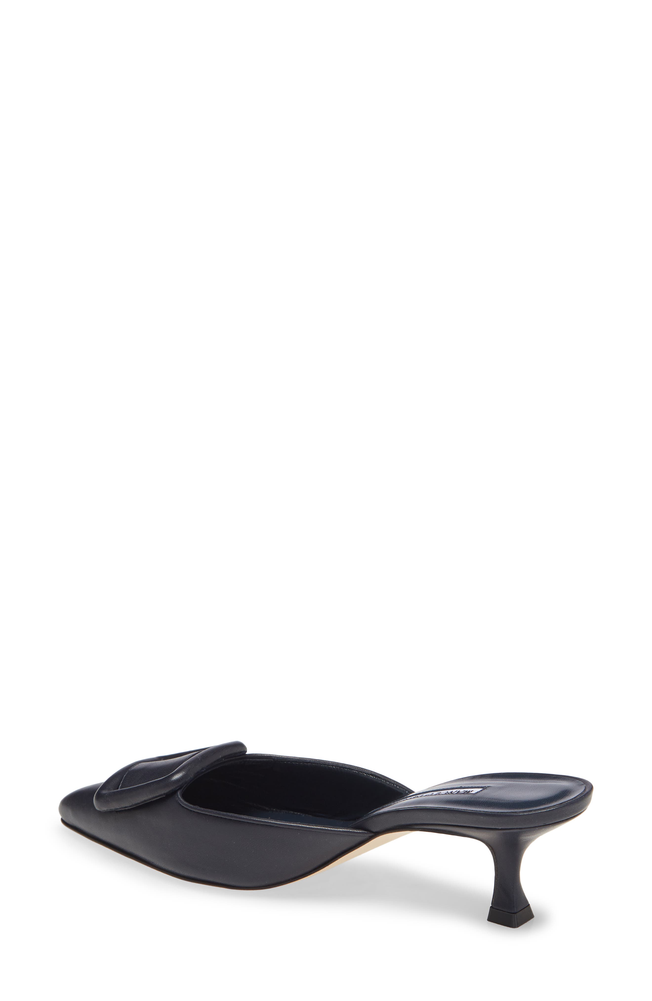 Maysale Buckle Pointed Toe Mule, Alternate, color, NAVY