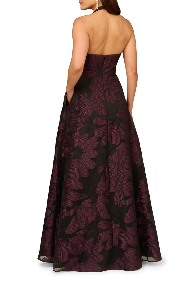 Aidan Mattox by Adrianna Papell Sleeveless Organza Gown, Alternate, color, Midnight Plum