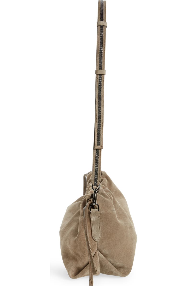 Brunello Cucinelli Suede Drawstring Shoulder Bag, Alternate, color,