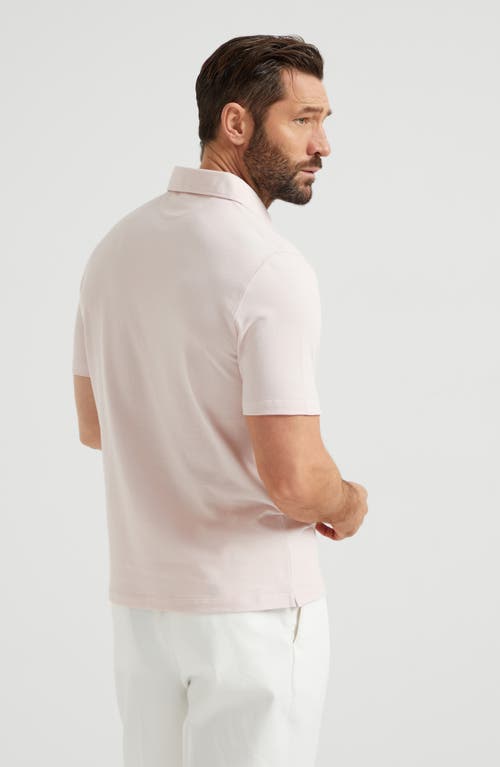 Brunello Cucinelli Cotton Polo Shirt In Salmon