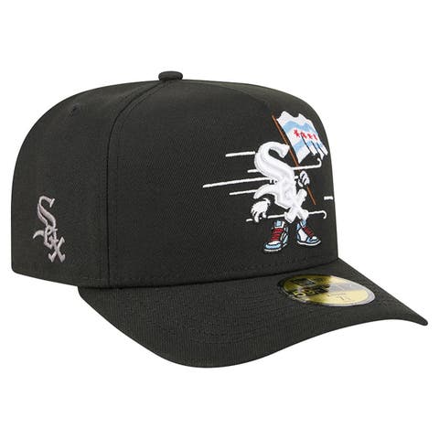 Men's New Era Black Chicago White Sox Cartoon A-Frame 59FIFTY Fitted Hat