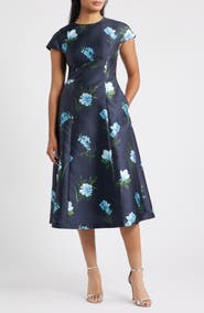 SACHIN BABI Jackie Print Flare Midi Dress
