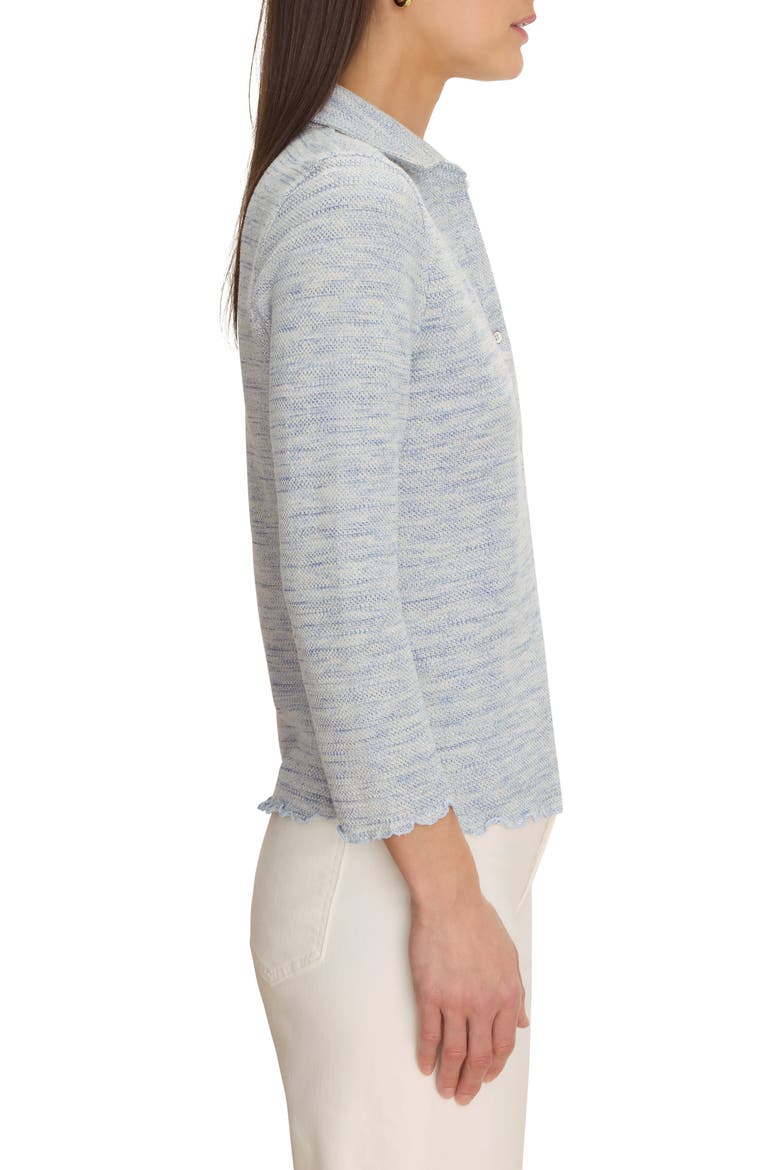 Spacedye Elbow Sleeve Polo, Alternate, color, BLUE MULTI