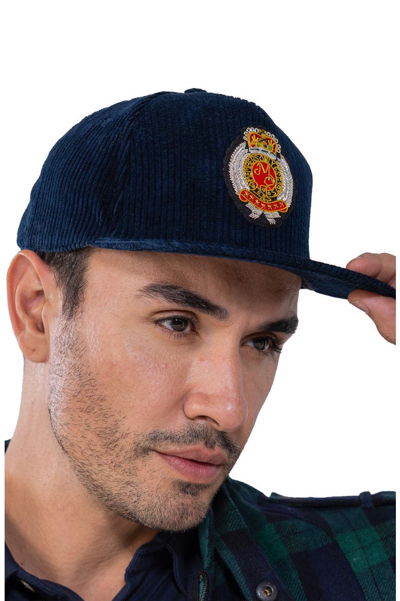 Corduroy Baseball Cap - Members Only Crest, Alternate, color, Navy