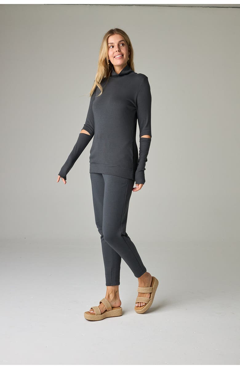 eavolu Acadia Eco-Luxe Rib Split-Sleeve Long Sleeve Top - Ultra-Luxe Flow, Alternate, color, Slate