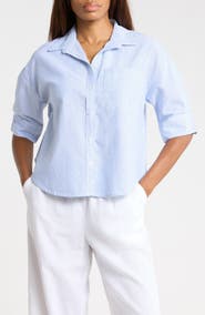 Trove New York The Collegitate Short Sleeve Button-Up Shirt