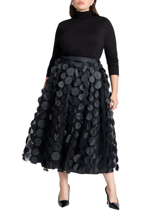 Dimensional Dot Full Skirt (Plus)