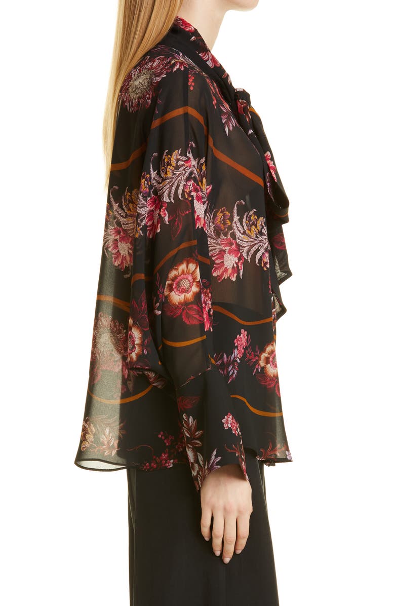 KOBI HALPERIN Michelle Floral Tie Neck Blouse, Alternate, color,