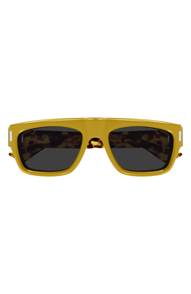 Saint Laurent 55mm Square Sunglasses, Main, color, Yellow