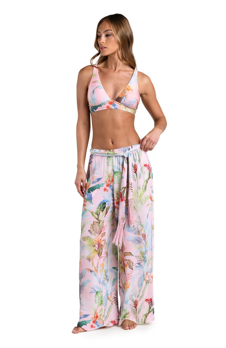 L'AGENCE Colorful Palms Cover-Up Pants, Alternate, color, Pink Multi