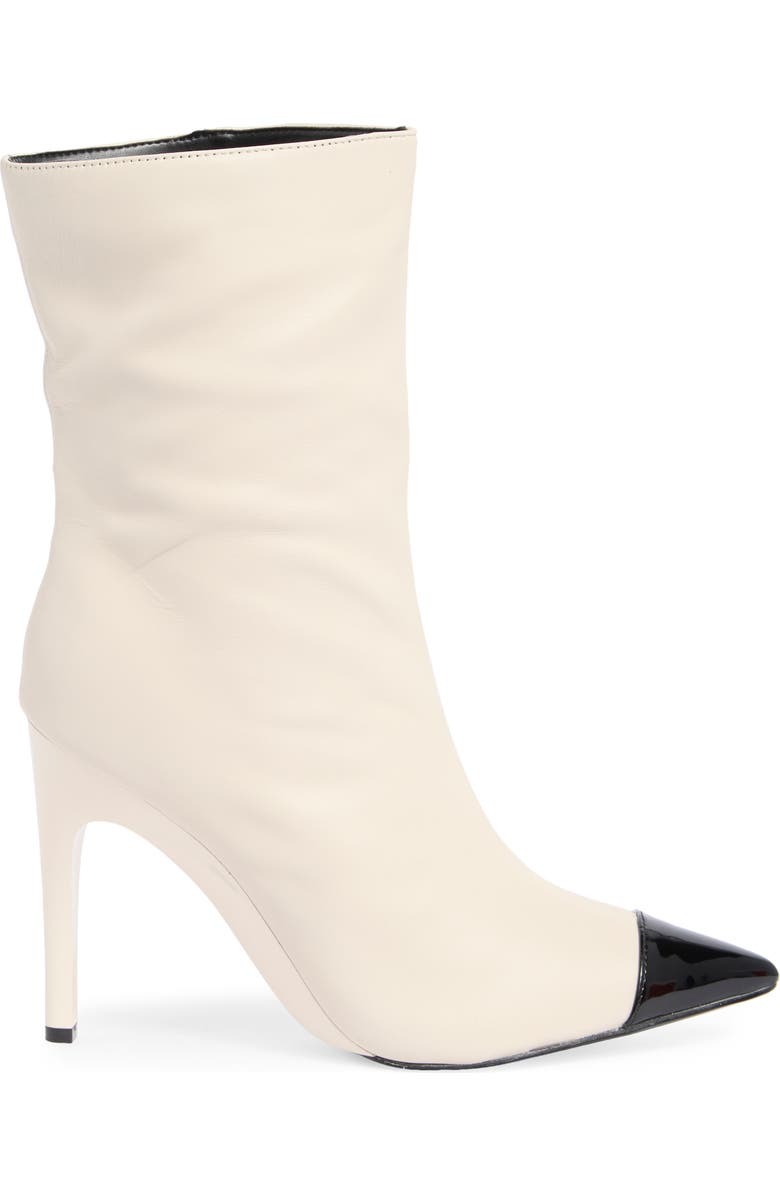 Nine West Winner Pointed Toe Boot, Alternate, color, Chic Cream/ Nero