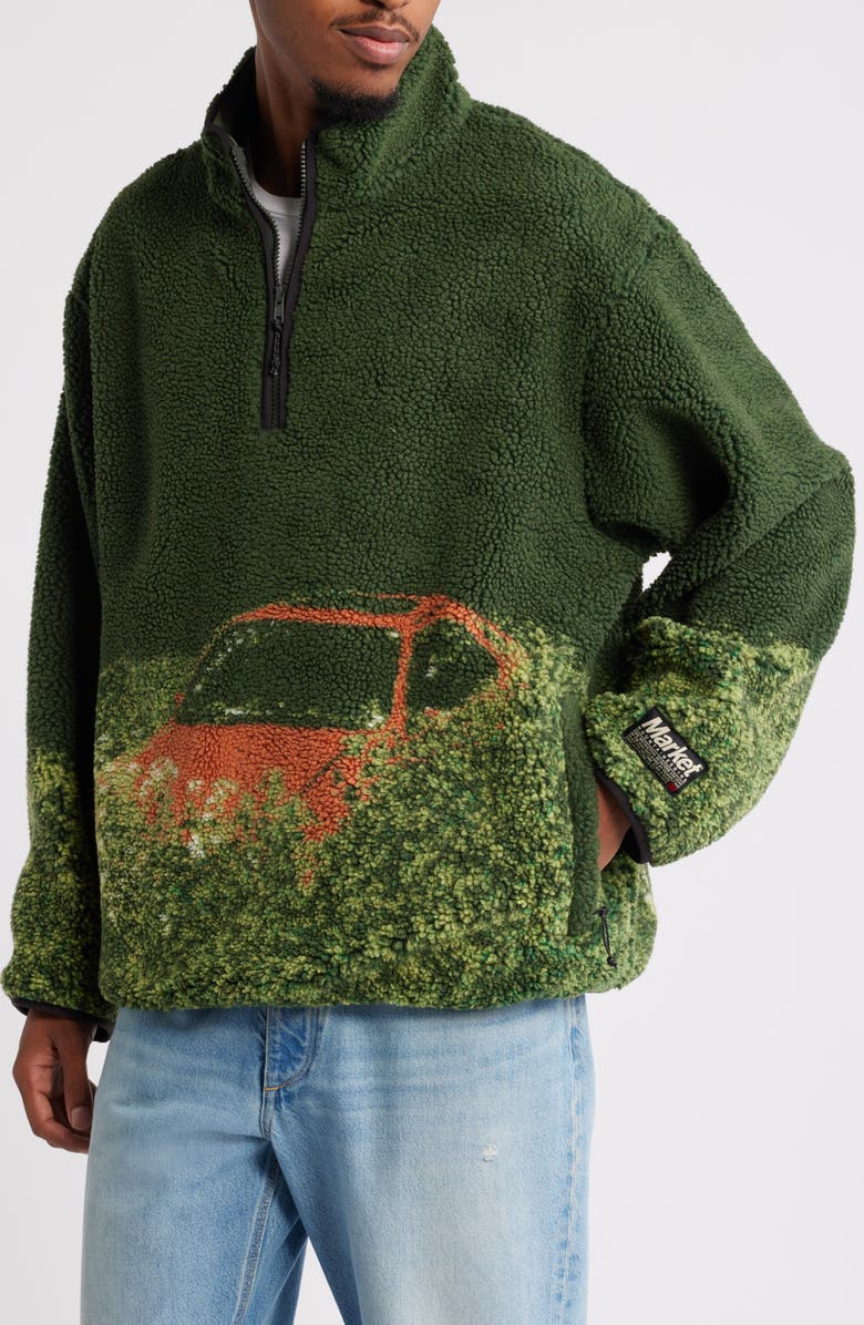 MARKET Forgotten High Pile Fleece Half-Zip Pullover, Main, color, 