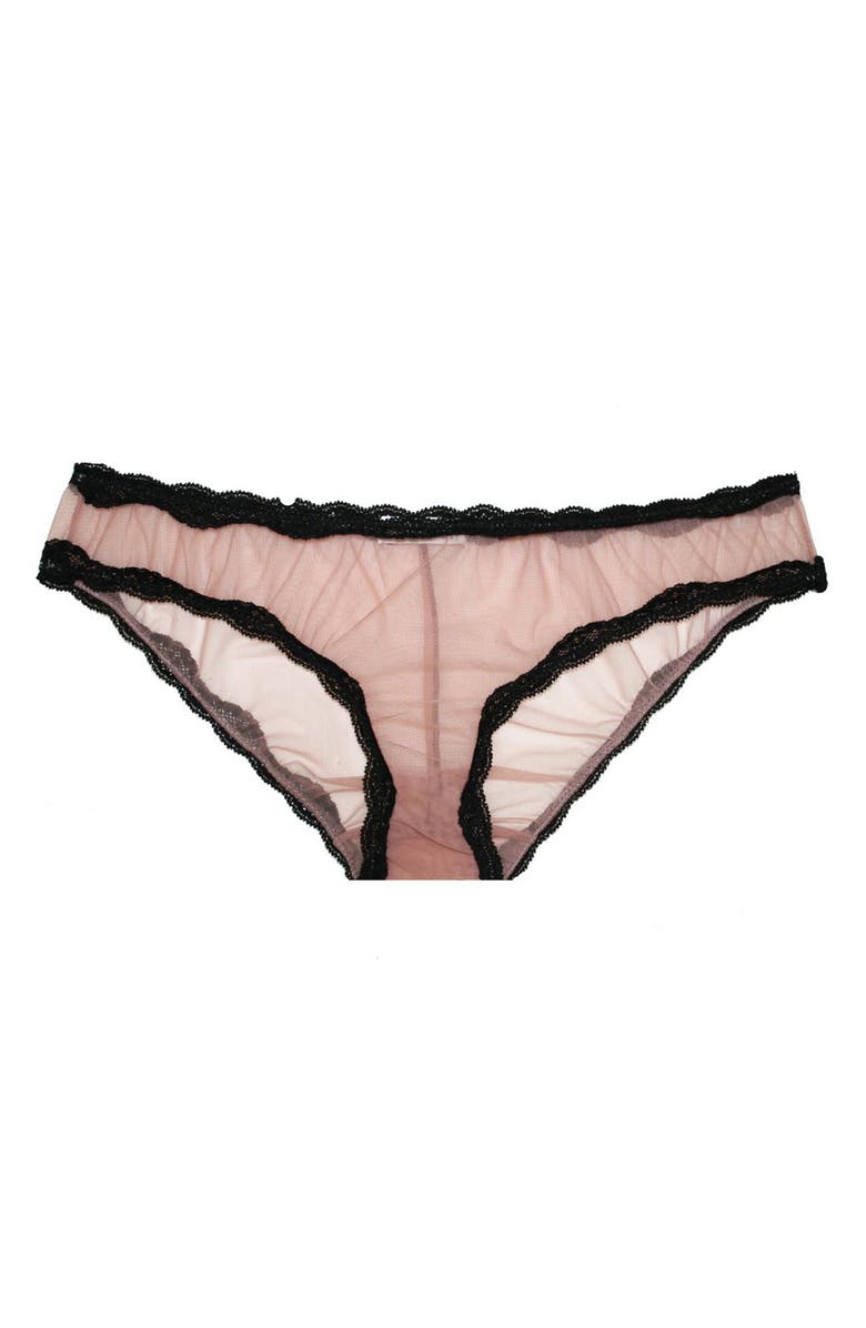 Fleur Du Mal Sheer Tulle Briefs, Main, color, Petal