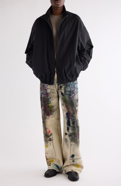 Acne Studios 1981 Paint Print Trompe L'oeil Wide Leg Jeans In Multi