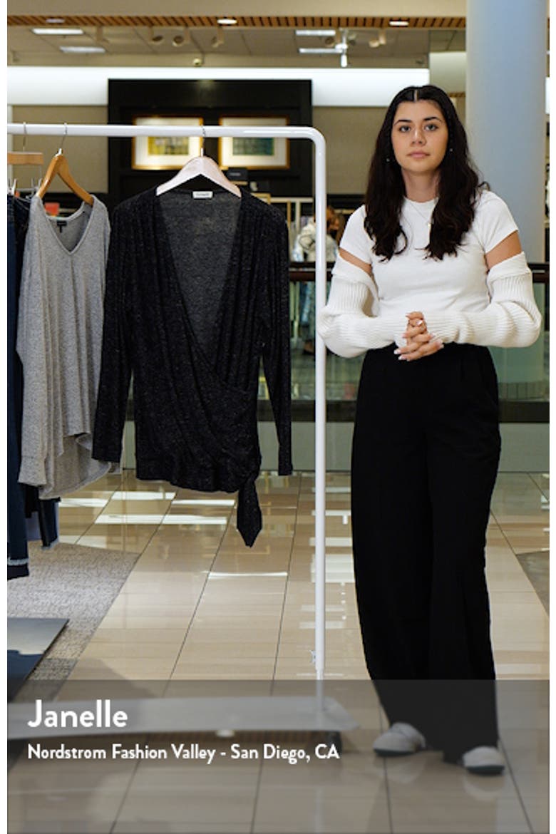 Wrap Front Side Tie Knit Top video